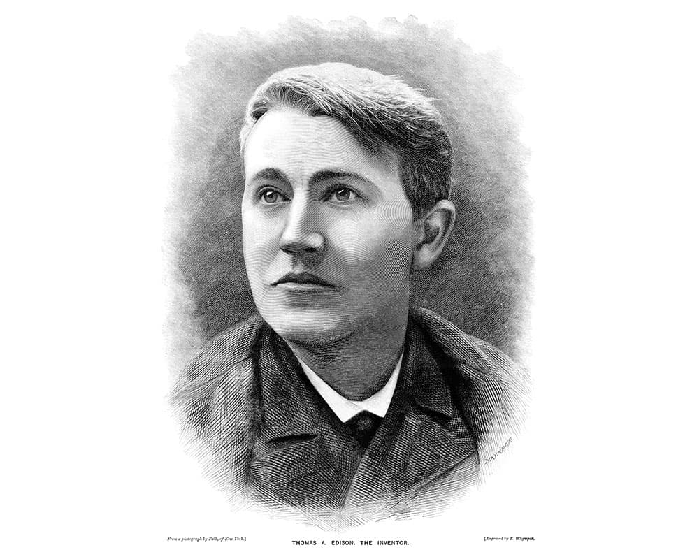 Illustration of a young Thomas Edison
