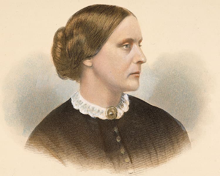 An illustrated portrait of Susan B. Anthony