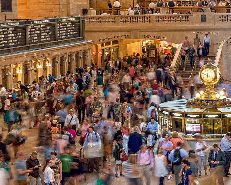 A busy subway station