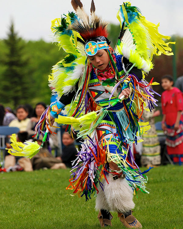 Child dressed in indigenous clothing