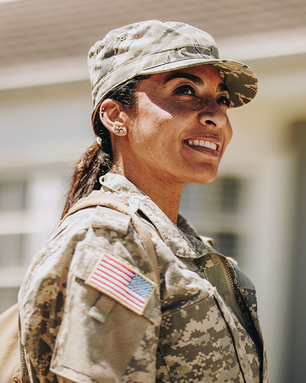 Photo of a woman in army uniform