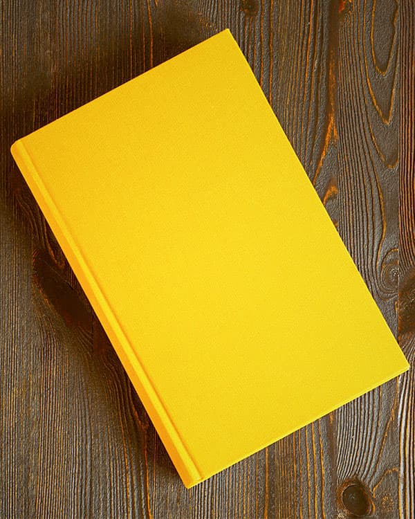 Blank yellow notebook