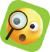 Shocked emoji with a magnifying glass