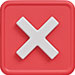 White "X" on a red square