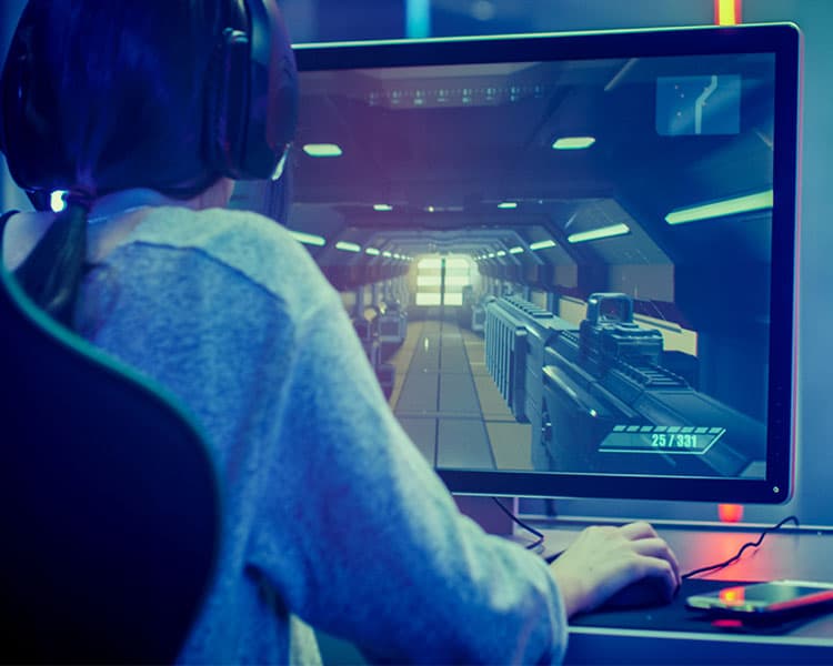 Image of a person playing a video game 