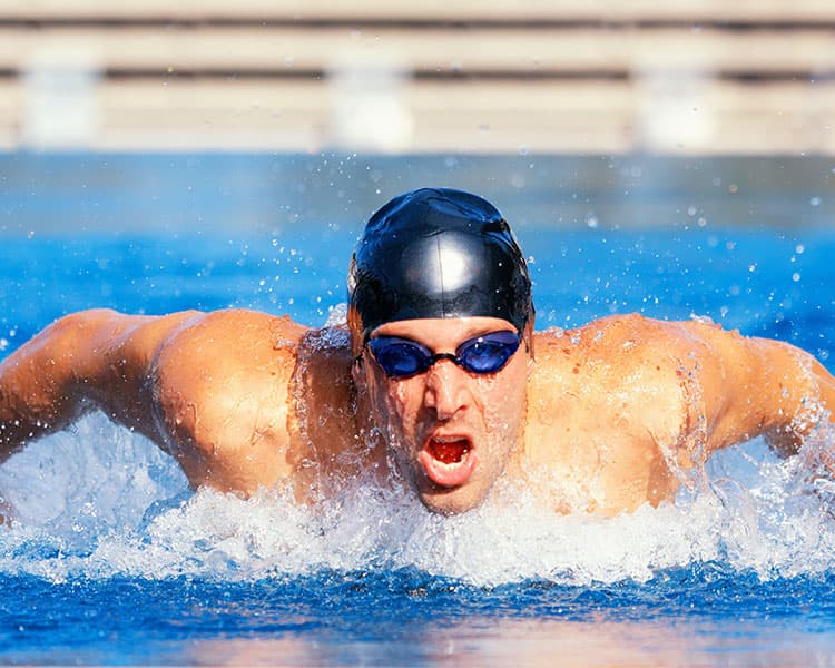 Image of a swimmer competing