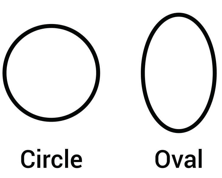 Image showing a drawing of a circle and a drawing of an oval