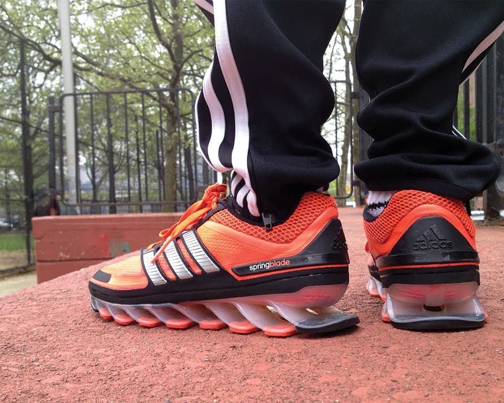 Photo of shoes with a wavy, tall base