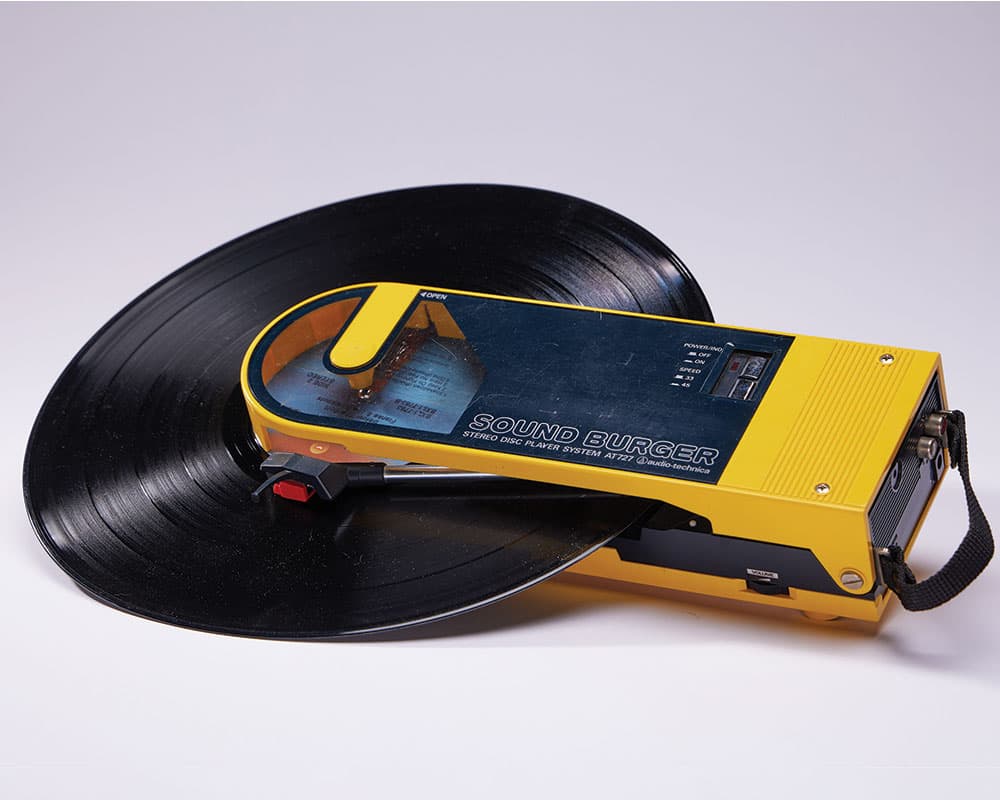 Photo of an old music record player