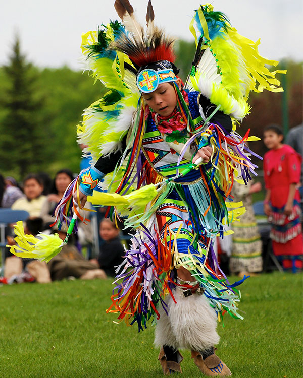 Image of a kid dancing in traditional clothing